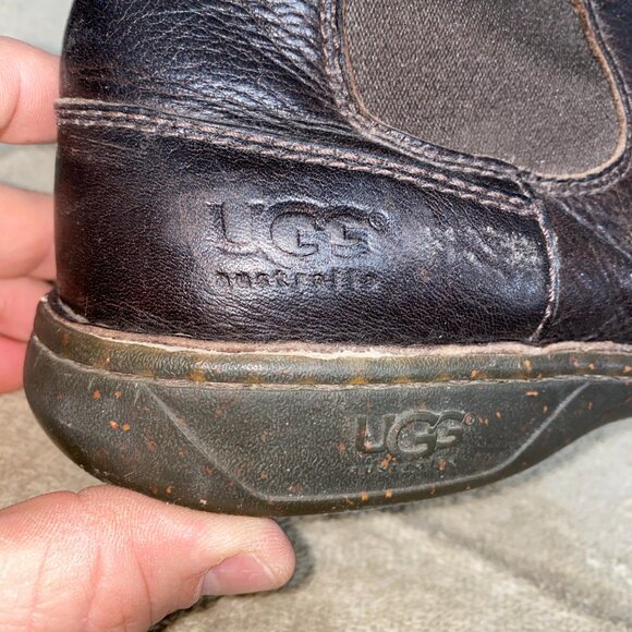 UGG Australia McKay Chelsea Boots Mens 9 Brown Leather Slip On Ankle Boots main image 6